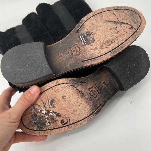 Free People Callow Black Leather Distressed Boot 36 - Picture 3 of 7